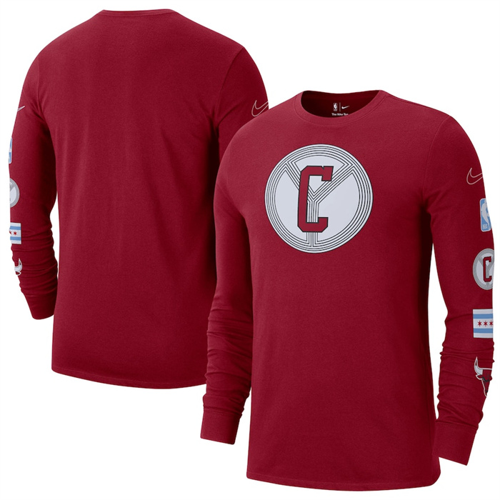 Men's Chicago Bulls Red 2022/23 City Edition Essential Expressive Long Sleeve T-Shirt